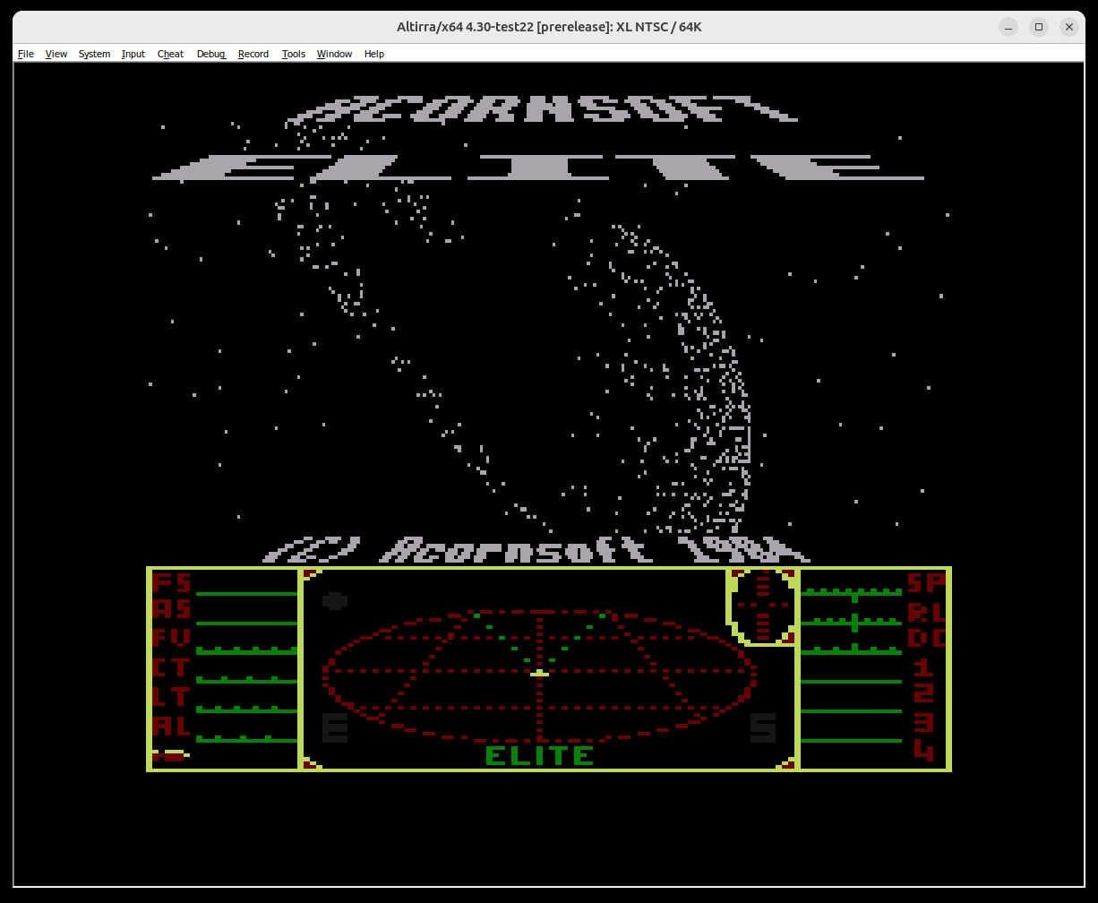 Elite Ported to Atari 8-Bit from BBC Micro Disk Source
