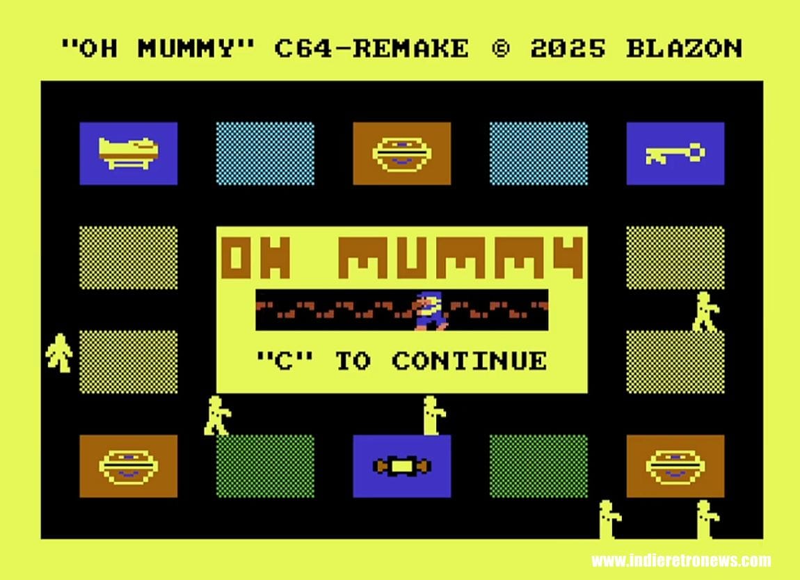 Blazon Releases 'Oh Mummy' C64 Port: 1984 Amstrad Classic Gets New Life